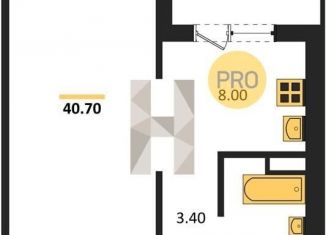 Продам однокомнатную квартиру, 40.7 м2, Новосибирск, ЖК Галактика, улица Николая Островского, 195/6