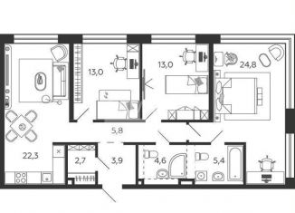 Продается 4-комнатная квартира, 95.4 м2, Москва, Даниловский район