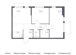 Продаю 2-ком. квартиру, 59.9 м2, Московская область