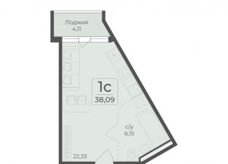 Продам 1-ком. квартиру, 38.1 м2, поселок городского типа Массандра