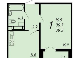 Продам 1-комнатную квартиру, 38.3 м2, Воронеж, улица Шишкова, 140Б/6