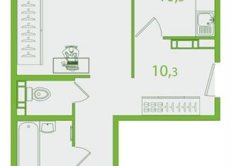 Продаю двухкомнатную квартиру, 61.3 м2, Томск