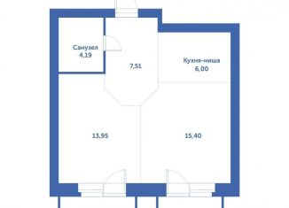 Продажа квартиры студии, 54.2 м2, рабочий посёлок Кольцово, автодорога № 11