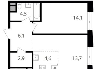 Продажа однокомнатной квартиры, 45.9 м2, Москва, ВАО