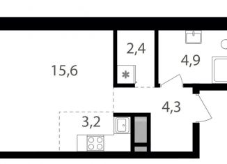 Продаю квартиру студию, 30.4 м2, Москва, метро Семеновская