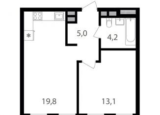 Продается однокомнатная квартира, 42.1 м2, Москва, район Соколиная Гора