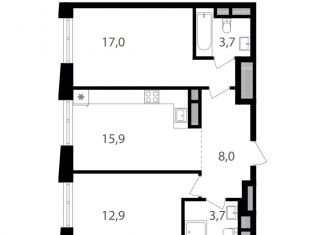 2-ком. квартира на продажу, 61.2 м2, Москва, ВАО