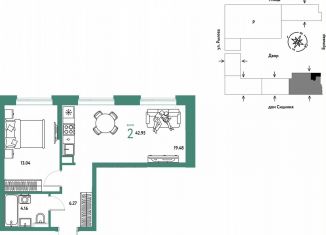 Продаю 2-ком. квартиру, 43 м2, Тюмень, Ярославская улица, 9к1