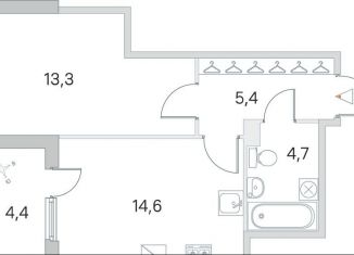 Продаю 1-ком. квартиру, 40.2 м2, посёлок Шушары