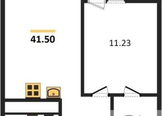 1-комнатная квартира на продажу, 41.5 м2, Новосибирск, 1-я Чулымская улица, с19, ЖК Ясный Берег