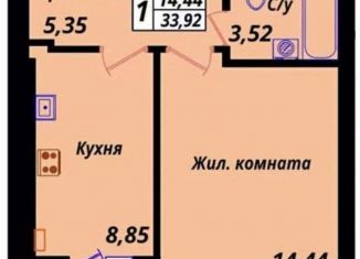 Продажа 1-комнатной квартиры, 33 м2, Калининград, ЖК Янтарный, Елизаветинская улица, 8
