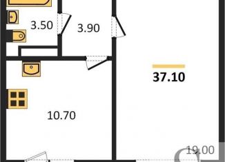 Продаю 1-ком. квартиру, 37.1 м2, посёлок Октябрьский, Локтинская улица, 14