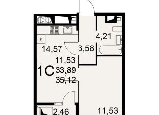 Продажа 1-комнатной квартиры, 34.9 м2, Рязань, Интернациональная улица, 19А