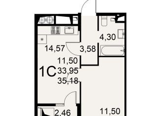 Продам 1-комнатную квартиру, 35 м2, Рязань, Интернациональная улица, 19А, ЖК Легенда