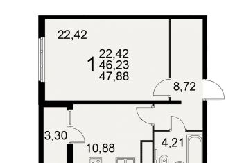 Продам 1-комнатную квартиру, 47.9 м2, Рязань, улица Баженова, 29Ас, Октябрьский район