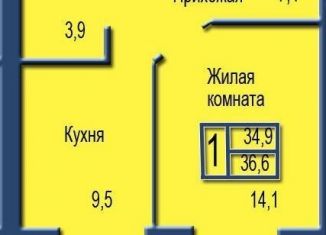 Продается 1-комнатная квартира, 36.6 м2, Орловская область, бульвар Героев, 4
