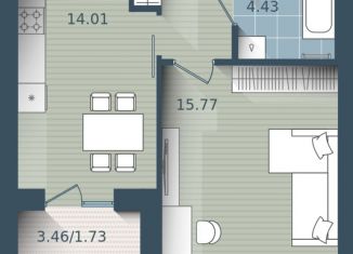 Продам однокомнатную квартиру, 39.8 м2, Калининград, Центральный район