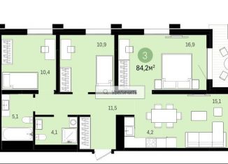 Продам 3-комнатную квартиру, 95 м2, Тюмень, жилой комплекс Европейский квартал, с23