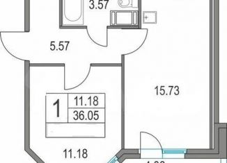 Продам однокомнатную квартиру, 35.8 м2, Санкт-Петербург, метро Пионерская, Богатырский проспект, 2А