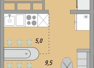 1-ком. квартира на продажу, 25.2 м2, Оренбург, жилой комплекс Осенний Лист, 1, ЖК Осенний Лист