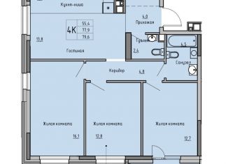 Продается 4-ком. квартира, 79.6 м2, Тюмень, ЖК Интеллект Квартал