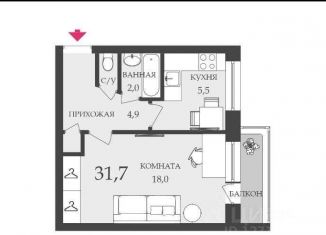 Продам 1-комнатную квартиру, 31.7 м2, Санкт-Петербург, улица Пионерстроя, 18к2, метро Проспект Ветеранов