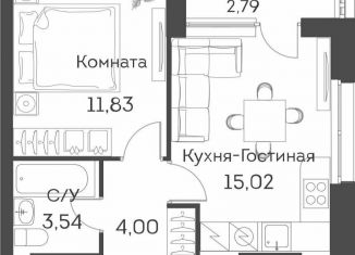 Двухкомнатная квартира на продажу, 35.8 м2, Москва, ЖК Аквилон Бисайд