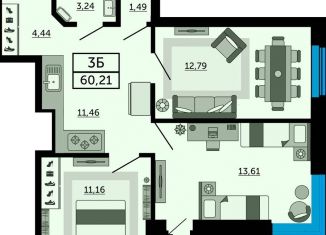 Продажа 3-ком. квартиры, 60.2 м2, Ростов-на-Дону