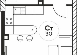 Продам квартиру студию, 29.8 м2, Ростов-на-Дону, Ашхабадский переулок, 2/46, ЖК Ленина, 46