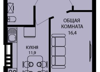 Продам однокомнатную квартиру, 46.7 м2, Новочеркасск, Будённовская улица, 265к1
