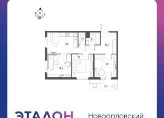 Продажа 3-комнатной квартиры, 61.2 м2, Санкт-Петербург, ЖК Новоорловский