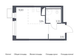 Квартира на продажу студия, 21.9 м2, Ленинский городской округ, ЖК Горки Парк, жилой комплекс Горки Парк, к4.2