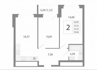 Продажа 3-комнатной квартиры, 53.3 м2, Екатеринбург, метро Проспект Космонавтов