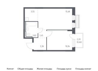 Продажа 1-комнатной квартиры, 39.4 м2, село Лайково, жилой комплекс Рублёвский Квартал, 59