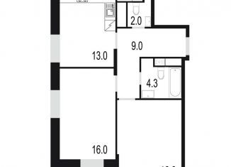 2-ком. квартира на продажу, 65 м2, Одинцово, улица Маковского, 28, ЖК Союзный