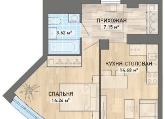 Продается 1-комнатная квартира, 43.8 м2, Екатеринбург, ЖК Просторы