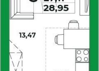 Продам 1-ком. квартиру, 27.1 м2, село Зубово, ЖК Зубово Лайв Гарден