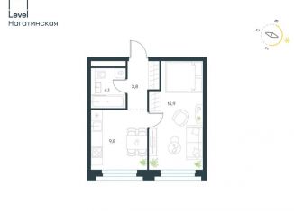 Продается 1-комнатная квартира, 33.6 м2, Москва, метро Коломенская