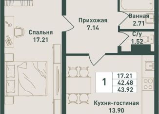 Продажа 1-комнатной квартиры, 45.5 м2, городской посёлок имени Свердлова
