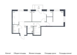 3-комнатная квартира на продажу, 65.4 м2, Приморский край, улица Сабанеева, 1.2