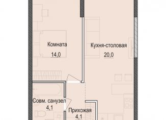 Продаю 1-комнатную квартиру, 42.3 м2, Казань