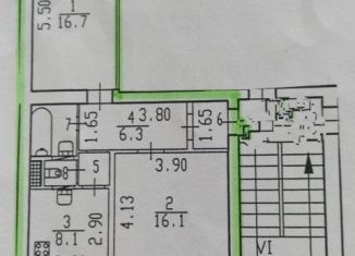 Двухкомнатная квартира на продажу, 54.6 м2, Санкт-Петербург, Лабораторная улица, 6, Лабораторная улица