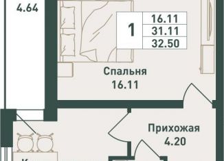 Продам 1-комнатную квартиру, 32.5 м2, городской посёлок имени Свердлова