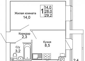 Продажа однокомнатной квартиры, 29.2 м2, Волгоград, Кировский район