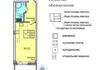 Квартира на продажу студия, 29.1 м2, Псков, Прибрежный проезд, 2