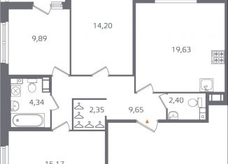 Продажа трехкомнатной квартиры, 79.1 м2, Санкт-Петербург, муниципальный округ Финляндский