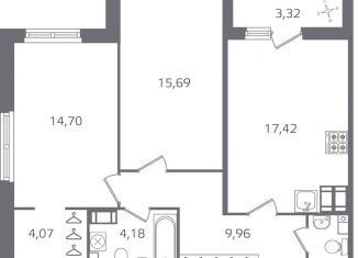 Продажа двухкомнатной квартиры, 69.6 м2, Санкт-Петербург, муниципальный округ Финляндский