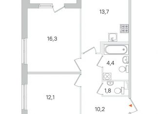 Продам 2-комнатную квартиру, 62.5 м2, Санкт-Петербург