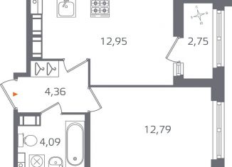 Продам 1-комнатную квартиру, 35.6 м2, Санкт-Петербург, муниципальный округ Финляндский