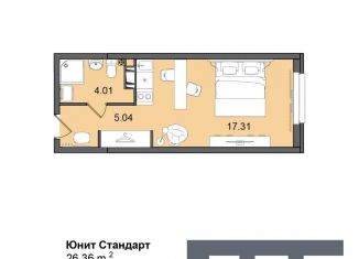 Квартира на продажу студия, 26.4 м2, Санкт-Петербург, Витебский проспект, 99к1, муниципальный округ Гагаринское